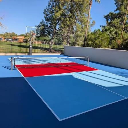 Xây sân bóng rổ - pickleball cao cấp 8 lớp sơn có 10% Hạt Cao Su DecoTurf USA trên nền nhựa